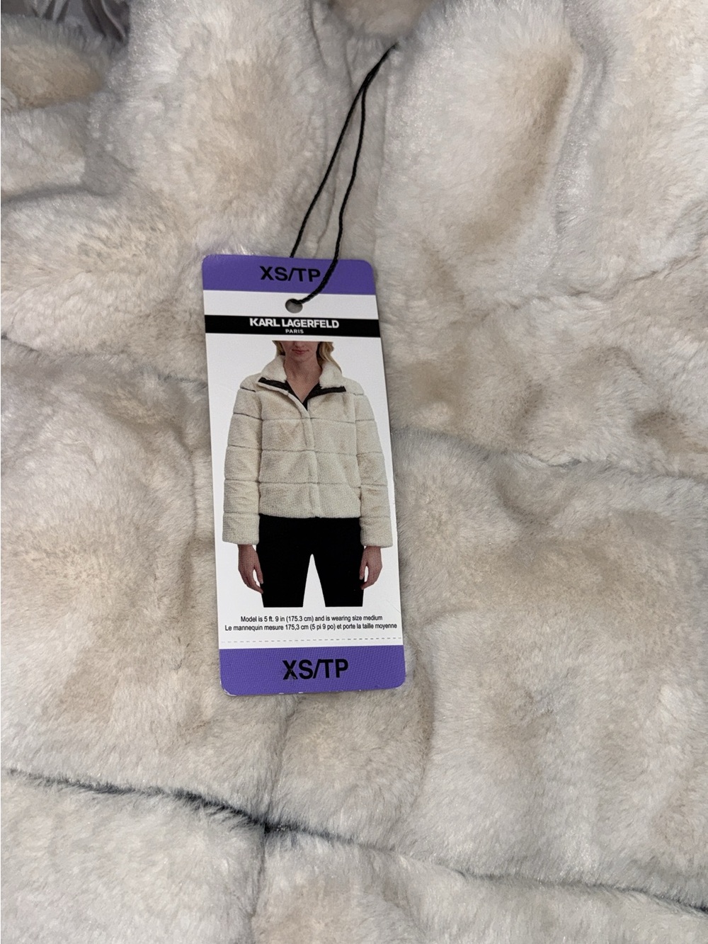 Karl Lagerfeld Women's Cream Sherpa Puffer Jacket